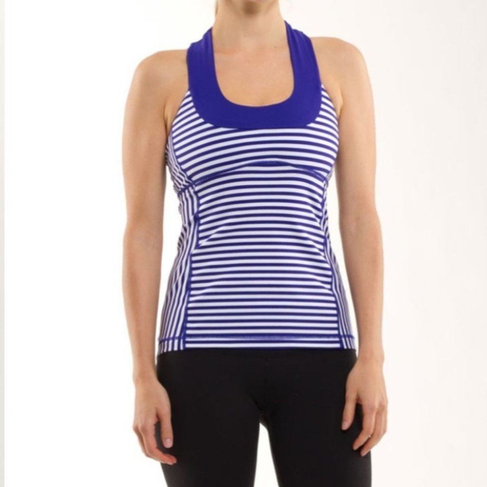 Lululemon Striped Scoop Neck Tank Top